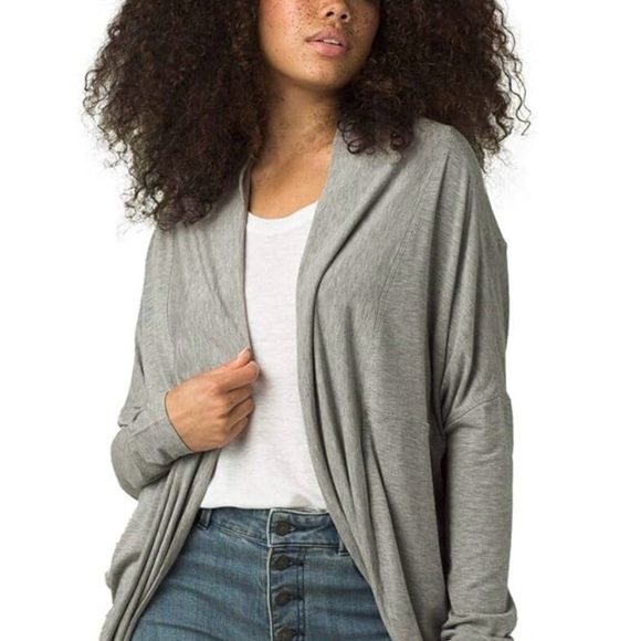 prAna Plus size Foundation Munra Wrap in Heather Grey, Size 1X - Picture 1 of 14